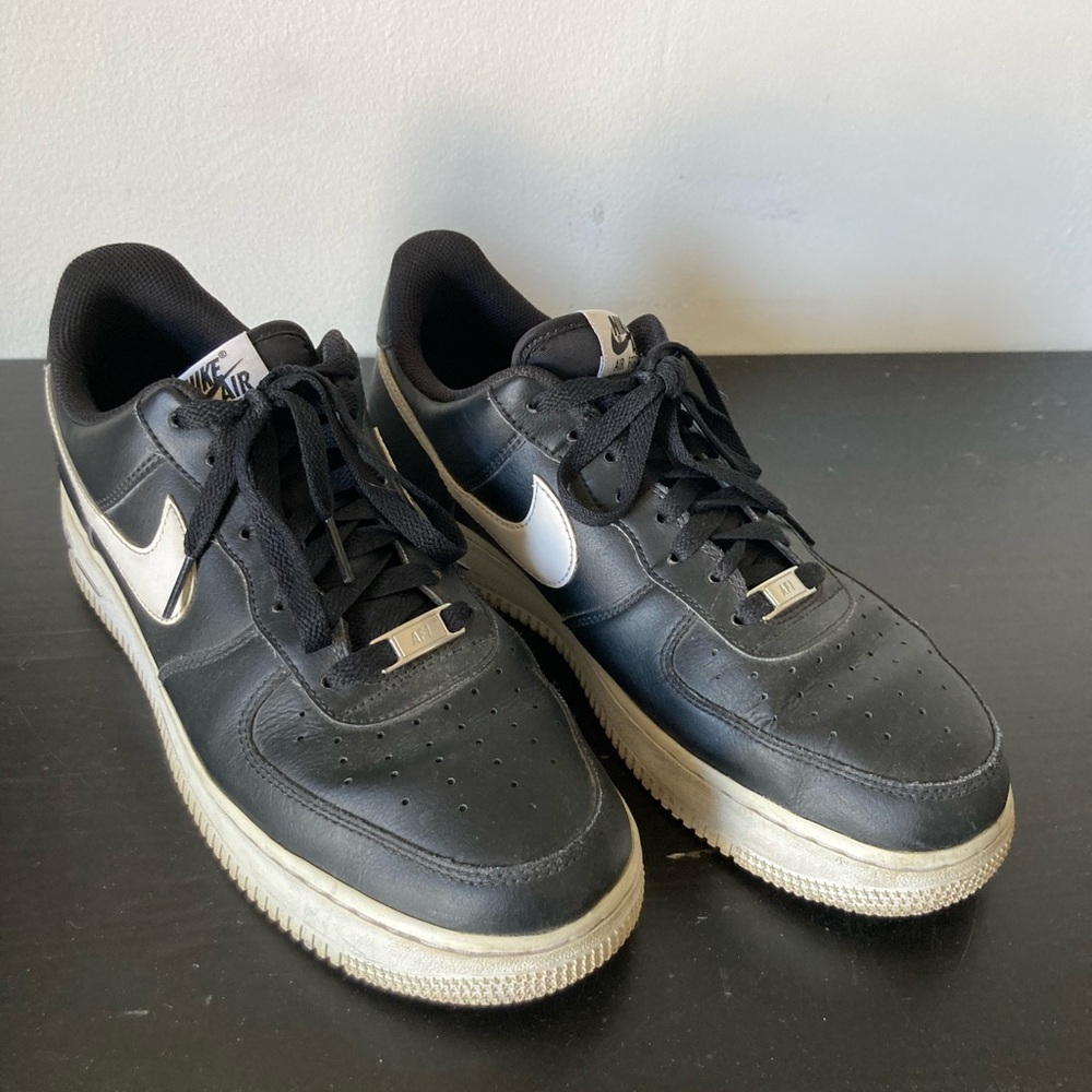 Nike Men's Black Air Force 1s Sneakers